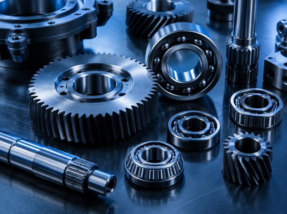 Gears, bearings and shafts — equipment spare parts